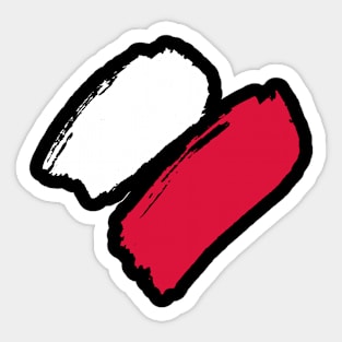 Poland Flag - Brush Painting Style Sticker